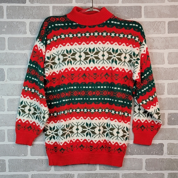American Pride Sweaters - American Pride Vintage Made in USA Ugly Holiday Sweater Women's See Measurements